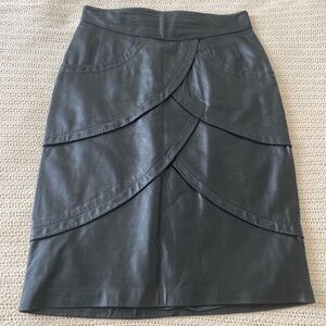 Italian leather pencil skirt